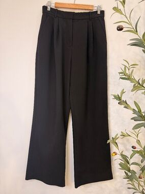 Abercrombie Sloane Tailored Wide Leg Pants Black Size 29 Regular